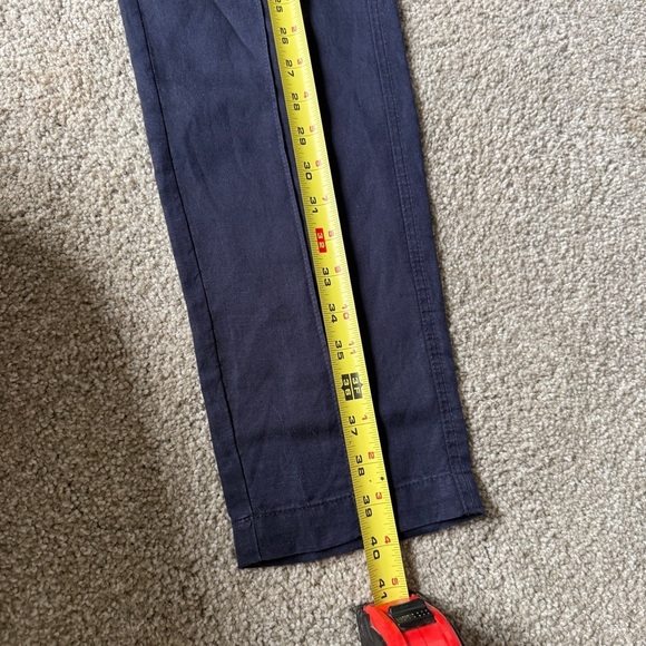 Lou & Grey for Loft Linen Blend Navy Pull on Tapered Pants - Picture 7 of 7